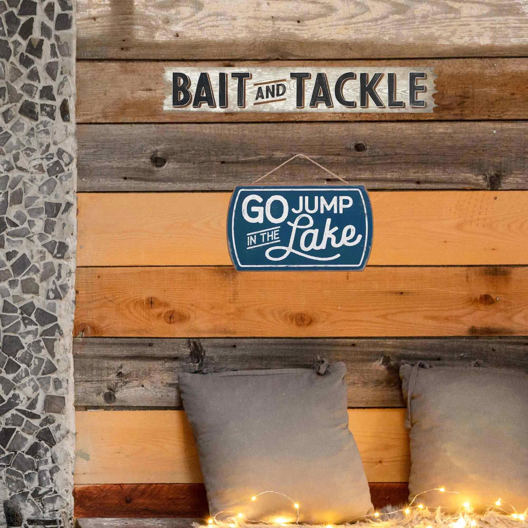 Amazon.com: Bait and Tackle Fishing Wood Wall Decor - Rustic